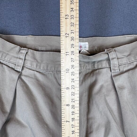 J Crew Pants Men 33x32 (Actual 32x30) Tan Beige Chino Flannel Lined Pleated - Picture 6 of 12